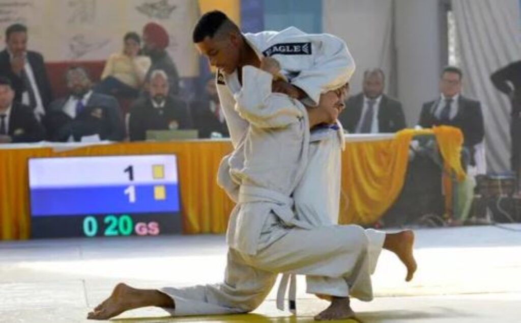 boys competing in karate